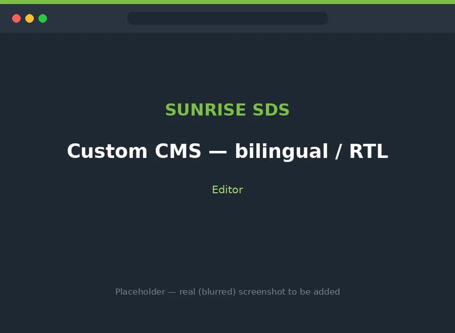 Custom CMS with bilingual, right-to-left editing