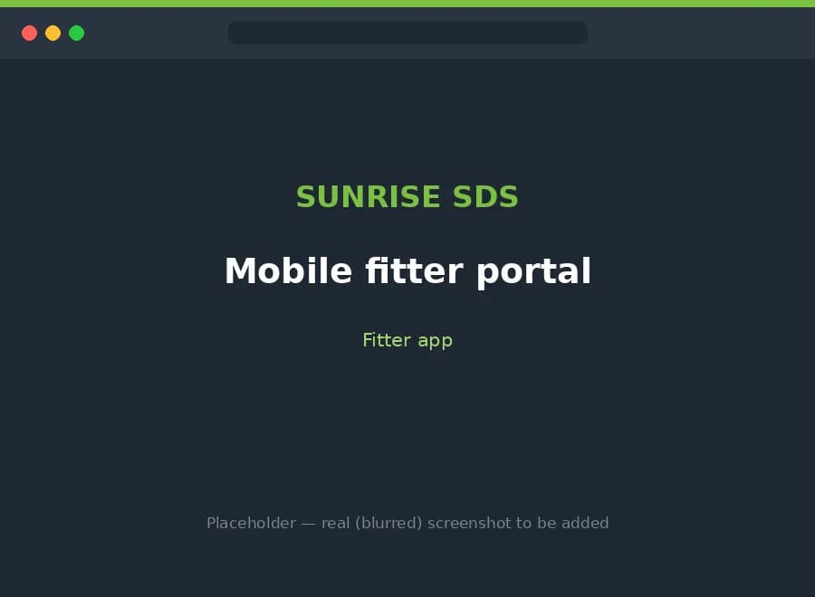 Mobile fitter portal showing assigned jobs