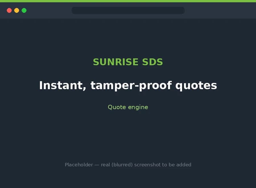 Instant quote engine with server-side pricing