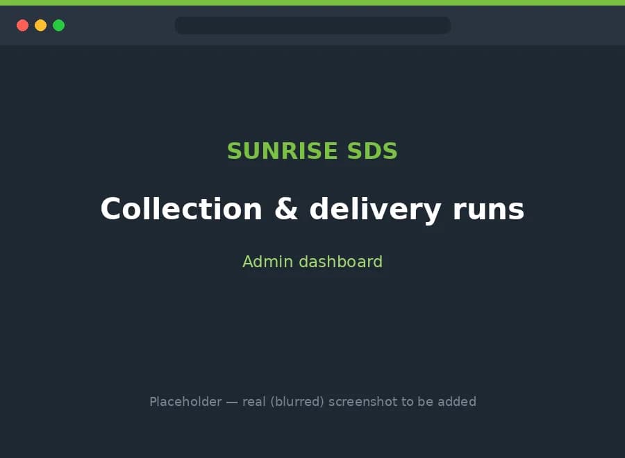 Admin dashboard coordinating collection and delivery driver runs