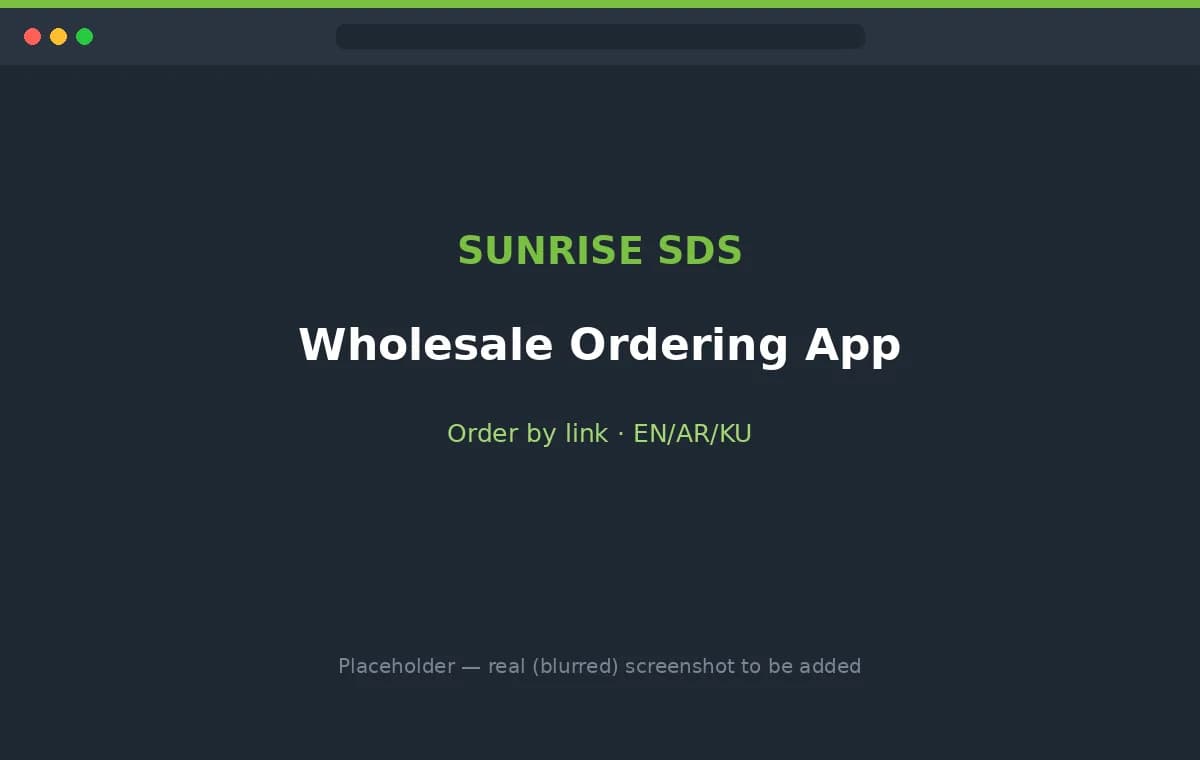 Wholesale ordering app — customers order from a link in three languages