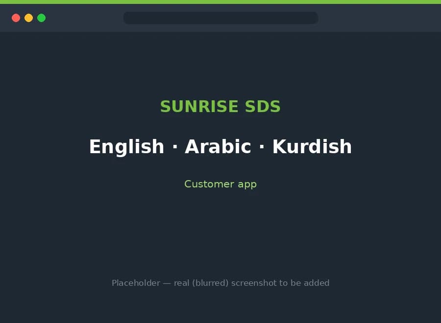 Trilingual ordering — English, Arabic, Kurdish
