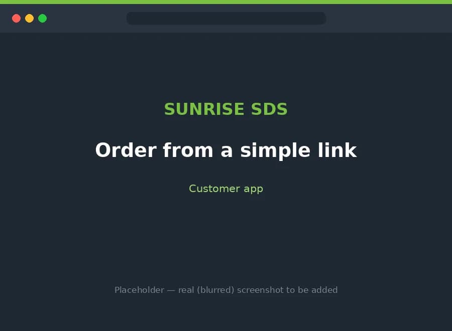 Customer ordering from a token link