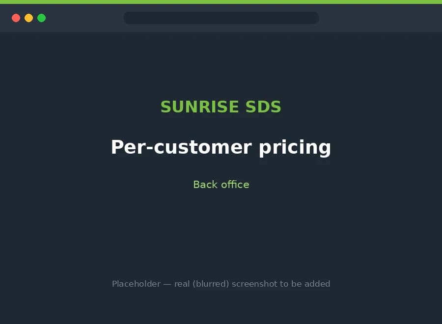 Per-customer pricing and addresses